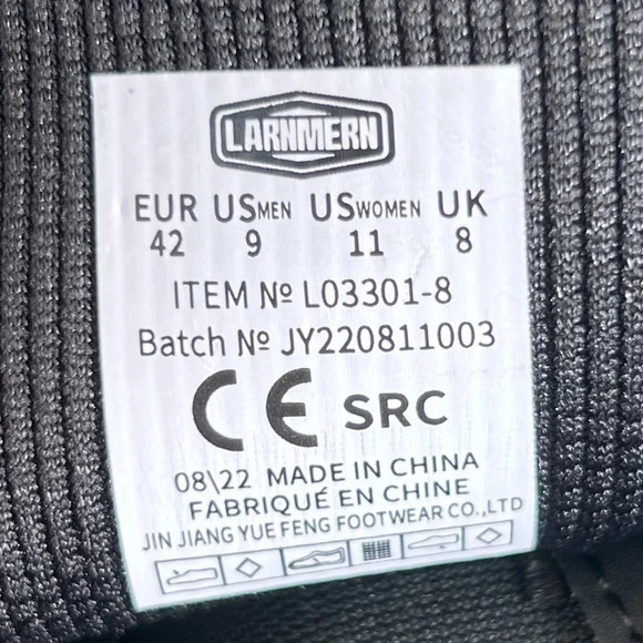 LARNMERN Non Slip Food Service Work Sneakers Waterproof Size Men 9 - Women 11 - Picture 12 of 12